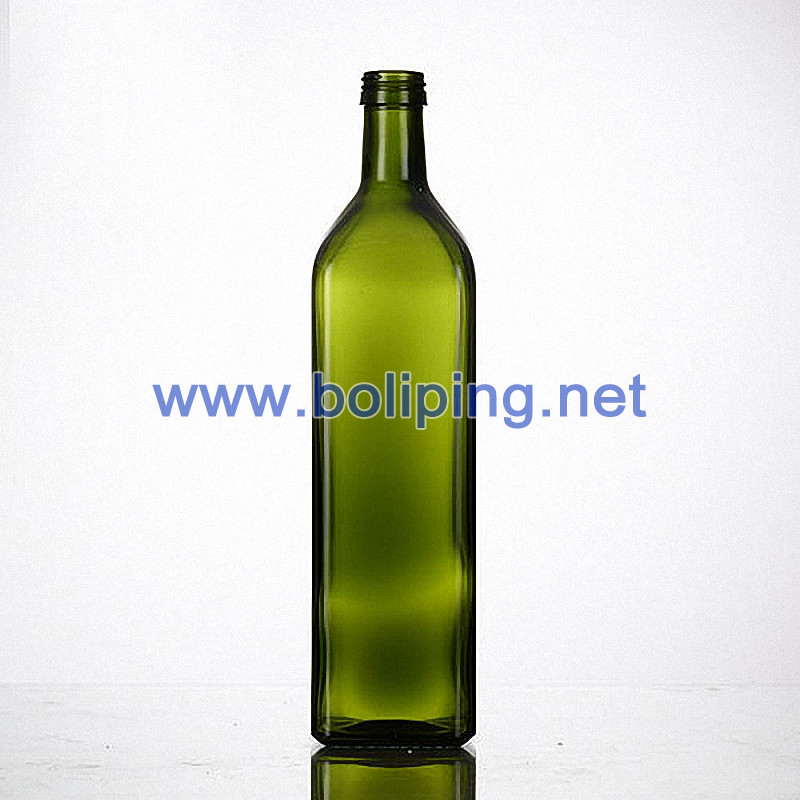 1L方形墨綠色橄欖油瓶
